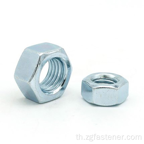 GB6170 Blue White Zinc Galvanized Hexagon Nuts